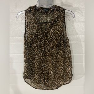 Wet seal sleeveless leopard print sheer top size medium
